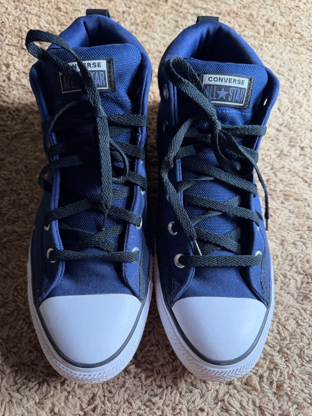 Converse Navy and White High Top Sneakers